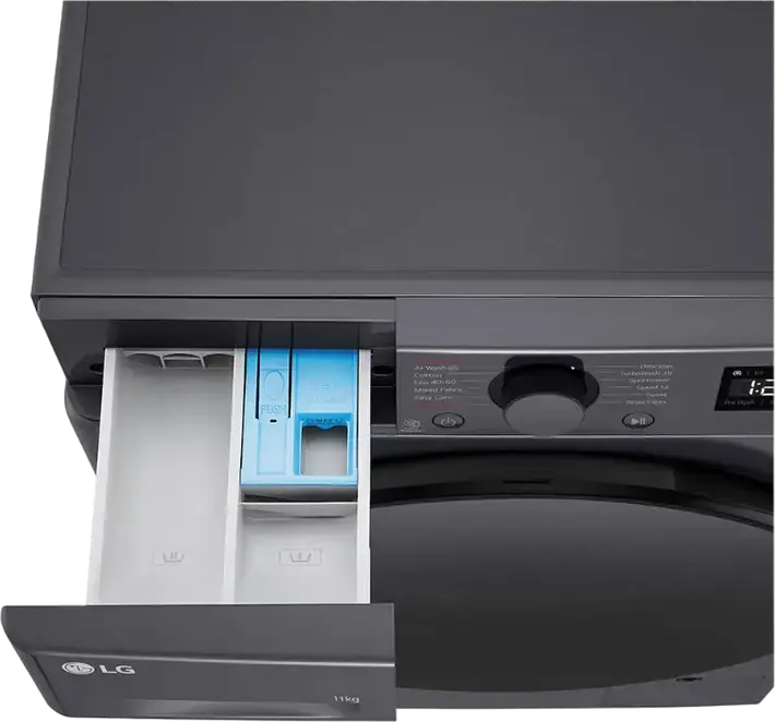 Masina de spalat rufe cu incarcare frontala LG F4WR511S2M, 11kg, AI Direct Drive, TurboWash 360, Steam Allergy Care, 1400 rpm, Clasa Energetica A, Negru