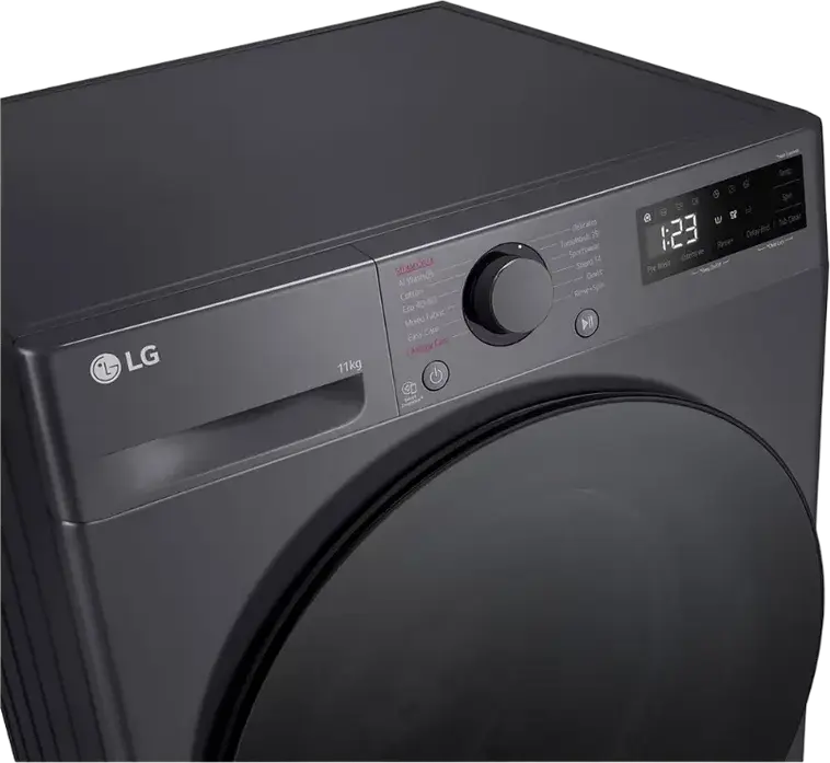 Masina de spalat rufe cu incarcare frontala LG F4WR511S2M, 11kg, AI Direct Drive, TurboWash 360, Steam Allergy Care, 1400 rpm, Clasa Energetica A, Negru