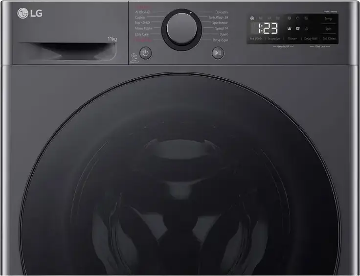 Masina de spalat rufe cu incarcare frontala LG F4WR511S2M, 11kg, AI Direct Drive, TurboWash 360, Steam Allergy Care, 1400 rpm, Clasa Energetica A, Negru