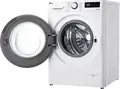 LG F4WR510SWW Front-Loading Washing Machine, 10 kg Capacity, AI Direct Drive, Steam Cleaning, 1400 rpm, Energy Class A, White with Black Door