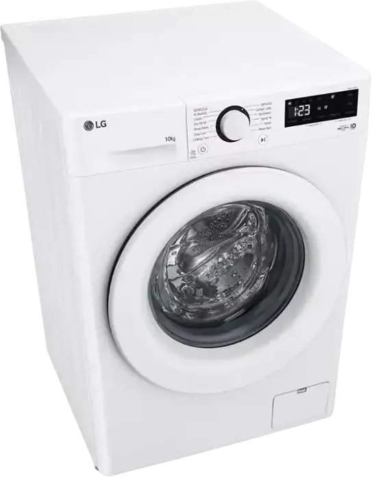 LG F4WR510SWW Front-Loading Washing Machine, 10 kg Capacity, AI Direct Drive, Steam Cleaning, 1400 rpm, Energy Class A, White with Black Door