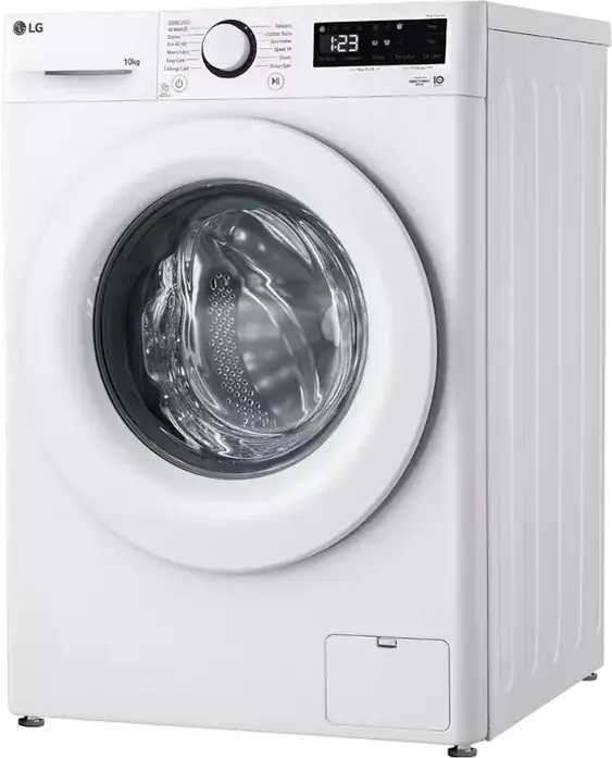 LG F4WR510SWW Front-Loading Washing Machine, 10 kg Capacity, AI Direct Drive, Steam Cleaning, 1400 rpm, Energy Class A, White with Black Door