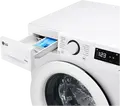 LG F4WR510SWW Front-Loading Washing Machine, 10 kg Capacity, AI Direct Drive, Steam Cleaning, 1400 rpm, Energy Class A, White with Black Door