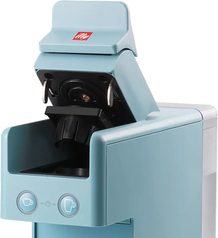illy Y3.3 Aparat de Cafea cu Capsule iperEspresso, Presiune Pompa 19 Bar, 1250W, Rezervor Apa 0.75L, Plastic ABS, Albastru, Sistem de Extracție în Două Etape