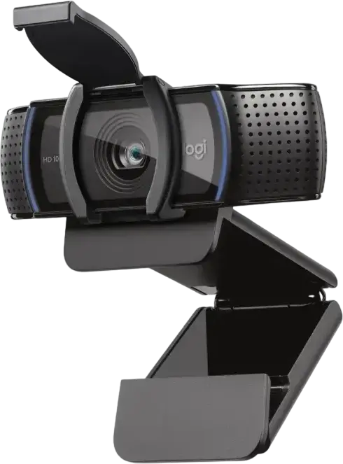 Logitech C920S Pro Full HD 1080p Webcam with Autofocus, Dual Stereo Microphones, Integrated Privacy Shutter, USB Type-A, Black