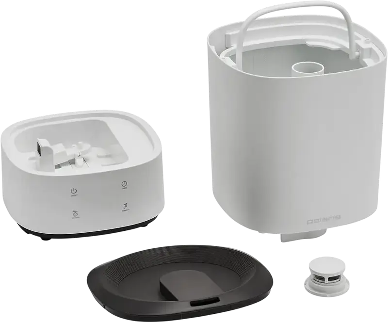 Polaris PUH7005TFD Ultrasonic Air Humidifier, 6L Water Tank, 60m2 Coverage, 400ml/h Output, Hygrometer, Remote Control, Timer, White