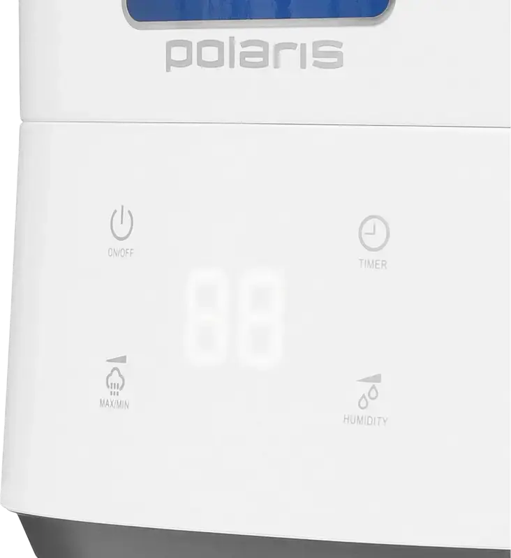 Polaris PUH7005TFD Ultrasonic Air Humidifier, 6L Water Tank, 60m2 Coverage, 400ml/h Output, Hygrometer, Remote Control, Timer, White