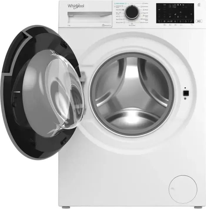 Стиральная машина Whirlpool WAM 762WB EE с фронтальной загрузкой, 7 кг, 1200 об/мин, инверторный двигатель, 6th Sense, SteamRefresh, Auto Dose, HomeWhiz