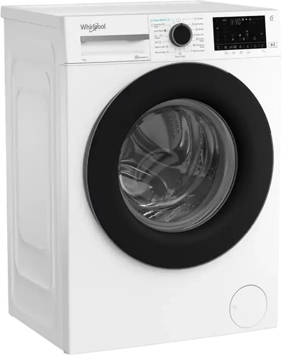 Стиральная машина Whirlpool WAM 762WB EE с фронтальной загрузкой, 7 кг, 1200 об/мин, инверторный двигатель, 6th Sense, SteamRefresh, Auto Dose, HomeWhiz
