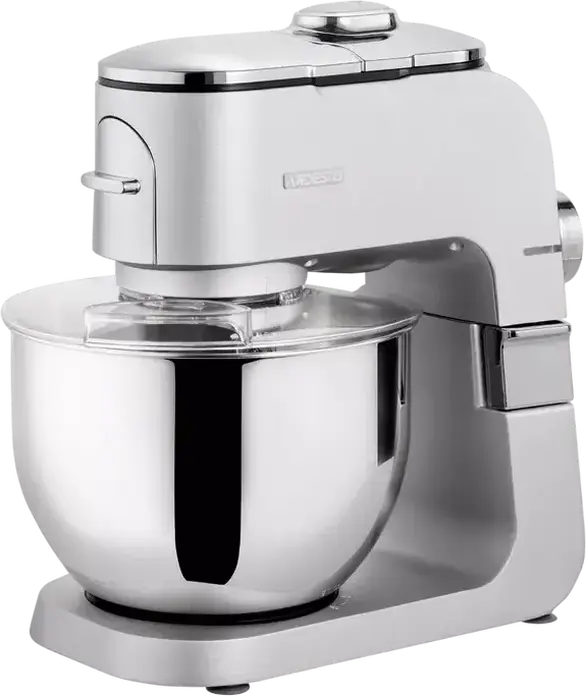 Ardesto KMCH-K1500SS Kitchen Machine, 1500W, 6L Stainless Steel Bowl, 1.5L Blender, 6 Speeds + Pulse, Aluminium Housing, Silver with Meat Grinder and Attachments