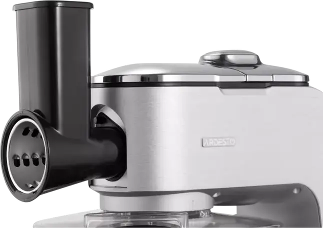 Ardesto KMCH-K1500SS Kitchen Machine, 1500W, 6L Stainless Steel Bowl, 1.5L Blender, 6 Speeds + Pulse, Aluminium Housing, Silver with Meat Grinder and Attachments
