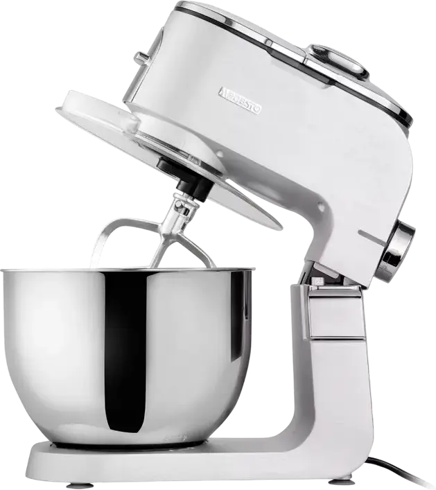 Ardesto KMCH-K1500SS Kitchen Machine, 1500W, 6L Stainless Steel Bowl, 1.5L Blender, 6 Speeds + Pulse, Aluminium Housing, Silver with Meat Grinder and Attachments