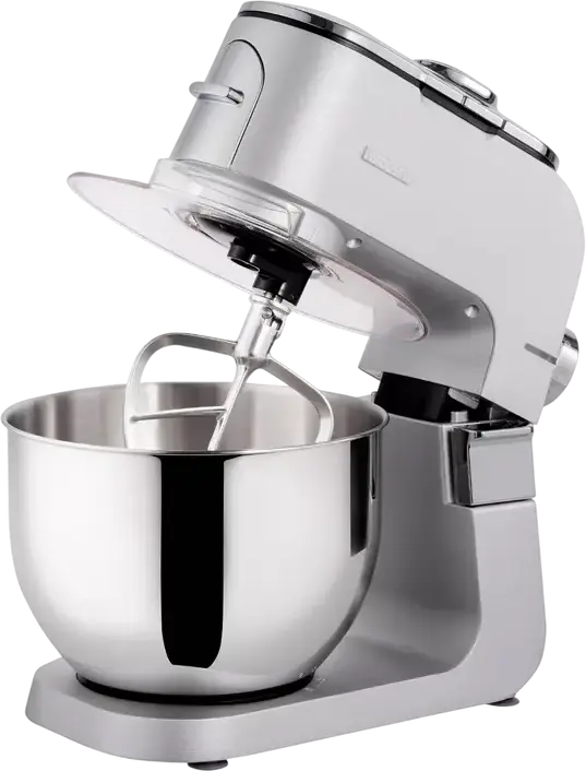 Ardesto KMCH-K1500SS Kitchen Machine, 1500W, 6L Stainless Steel Bowl, 1.5L Blender, 6 Speeds + Pulse, Aluminium Housing, Silver with Meat Grinder and Attachments