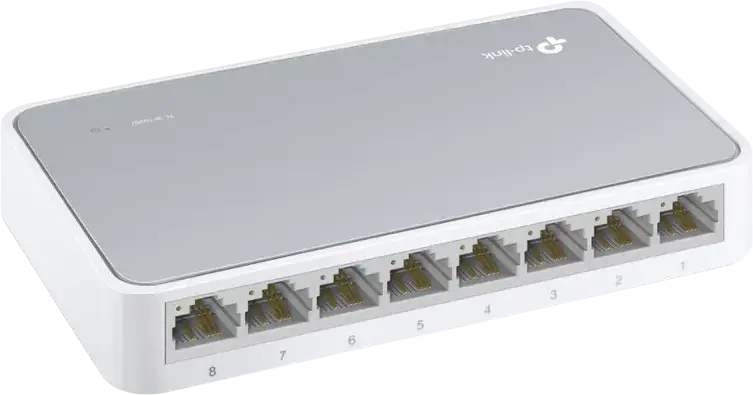 TP-Link TL-SF1008D 8-Port 10/100Mbps Desktop Switch, Green Ethernet Energy Efficient, Auto-MDI/MDIX, Plug and Play, ABS Plastic, White