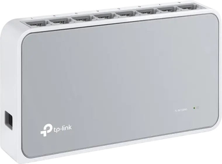 TP-Link TL-SF1008D 8-Port 10/100Mbps Desktop Switch, Green Ethernet Energy Efficient, Auto-MDI/MDIX, Plug and Play, ABS Plastic, White