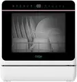 OZON TDJR09A Compact Freestanding Dishwasher, 3 Place Settings, 7 Programs, 950W, PTC Hot Air Drying, LED Touch Control, White