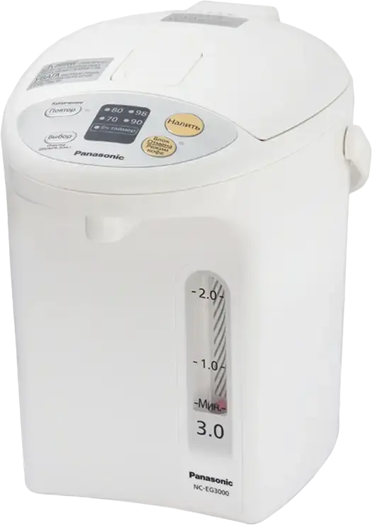 Panasonic NC-EG3000 Thermopot 3L, 700W, White Plastic Housing, 4 Temperature Modes, Digital LCD Display, Auto-Pour, Overheating Protection