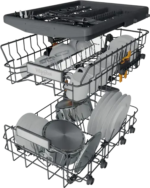 Whirlpool WH6IB10BS7LA0 Built-in Slim Dishwasher, 10 Place Settings, 6th Sense Technology, NaturalDry, PowerClean, 9 Programs, White, 44.8cm Width