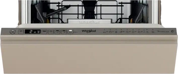 Whirlpool WH6IB10BS7LA0 Built-in Slim Dishwasher, 10 Place Settings, 6th Sense Technology, NaturalDry, PowerClean, 9 Programs, White, 44.8cm Width