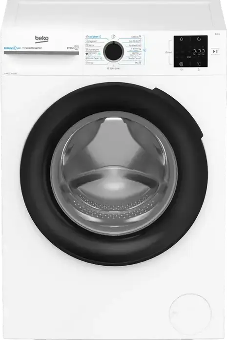 Masina de spalat rufe cu incarcare frontala Beko BM3WFSU38413WB, 8kg, 1400 rpm, Clasa Energetica A, Motor ProSmart Inverter, SteamCure, AddXtra, Alb/Negru