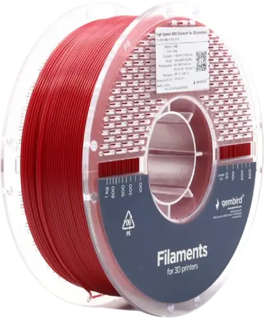 Gembird 3DP-ABS1.75HY-01-W High Speed ABS 3D Printing Filament, 1.75mm Diameter, Red, 1kg