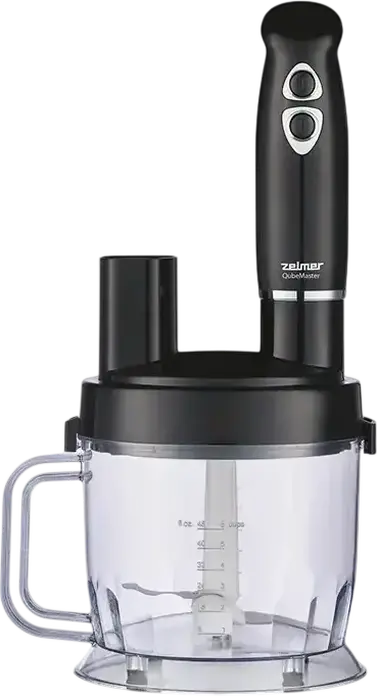Zelmer QubeMaster ZHB4600 Hand Blender 1200W, Stainless Steel Blades, 1.5L Bowl, Chopper, Whisk, Dicing and Slicing Attachments, Black