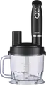 Zelmer QubeMaster ZHB4600 Hand Blender 1200W, Stainless Steel Blades, 1.5L Bowl, Chopper, Whisk, Dicing and Slicing Attachments, Black