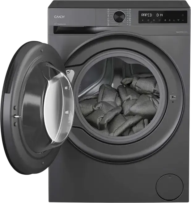 Masina de spalat rufe Candy BP 49SBL8G-S ProWash 550 cu incarcare frontala, 9kg, 1400 RPM, Clasa Energetica A, Motor Speed Drive Inverter, Wi-Fi, Gri