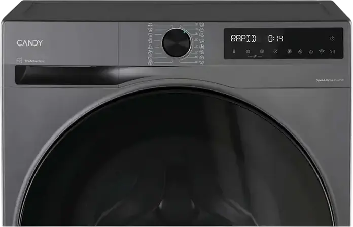Masina de spalat rufe Candy BP 49SBL8G-S ProWash 550 cu incarcare frontala, 9kg, 1400 RPM, Clasa Energetica A, Motor Speed Drive Inverter, Wi-Fi, Gri