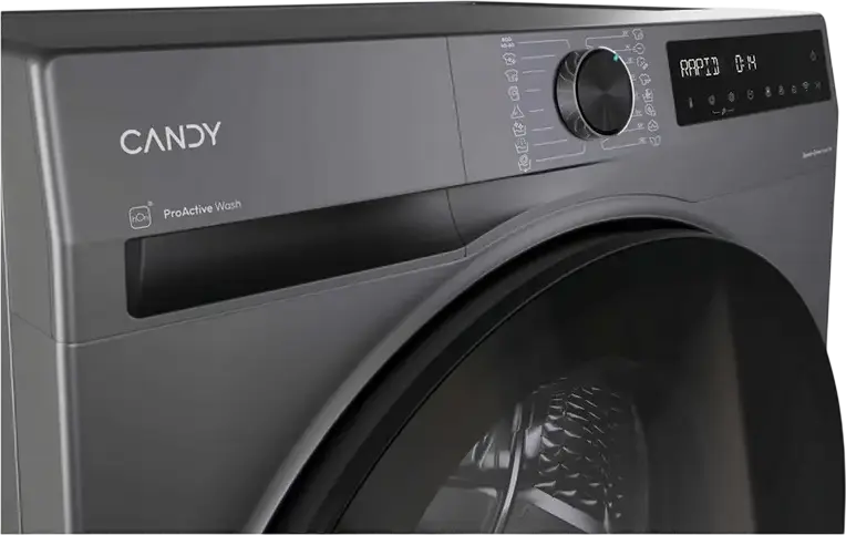 Masina de spalat rufe Candy BP 49SBL8G-S ProWash 550 cu incarcare frontala, 9kg, 1400 RPM, Clasa Energetica A, Motor Speed Drive Inverter, Wi-Fi, Gri