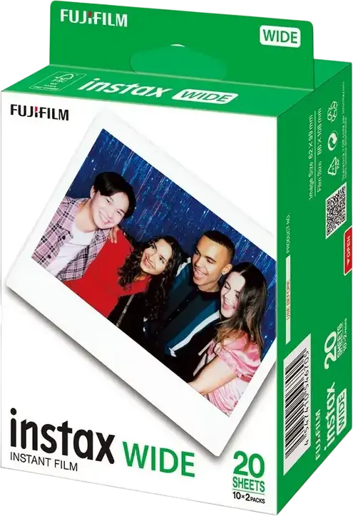 Мгновенная фотопленка Fujifilm instax Wide, размер изображения 62 x 98 мм, размер пленки 86 x 108 мм, 20 снимков (2 упаковки по 10 шт)