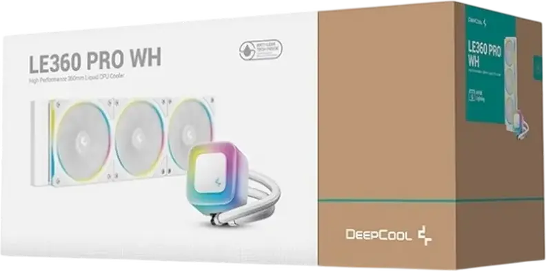 Cooler CPU cu lichid Deepcool LE360 PRO 360mm, Alb, ARGB, 3 ventilatoare PWM de 120mm, Radiator Aluminiu, Compatibil Intel LGA1851/1700/1200/115X si AMD AM5/AM4