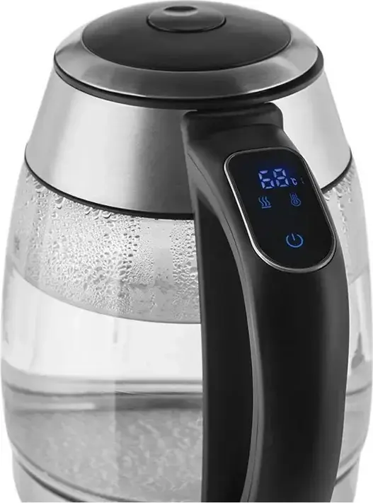Zelmer ZCK8030 Electric Kettle, 1.7L, 2200W, Stainless Steel and Glass, Adjustable Temperature 40-100C, LED Display, Strix Controller, Silver