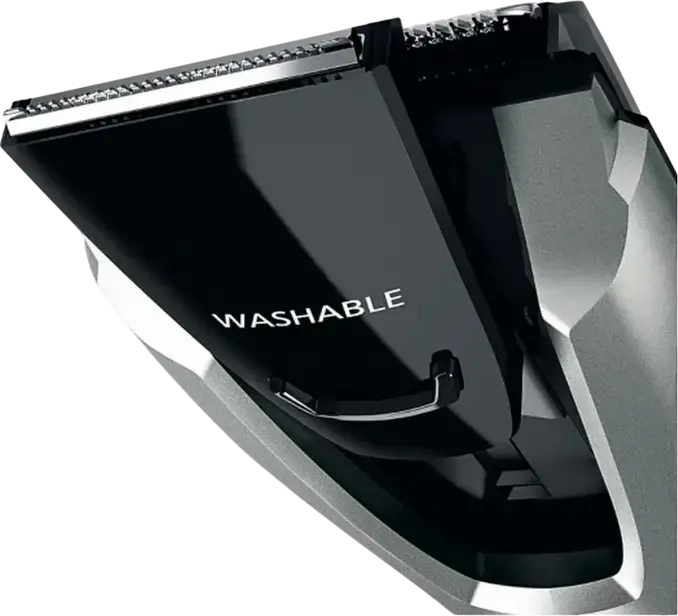 Panasonic ER-GB70 Hair and Beard Trimmer, 26 Length Settings 0.5-25mm, Stainless Steel Blades, Rechargeable, Washable, with Case and Combs