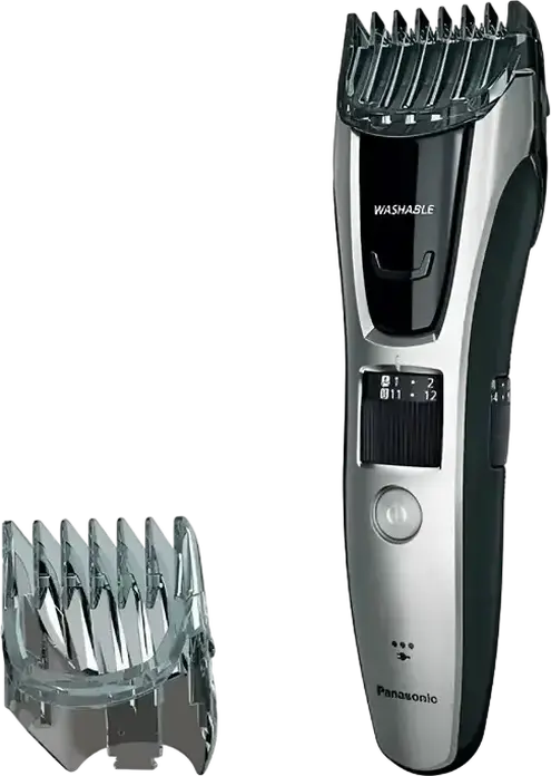 Panasonic ER-GB70 Hair and Beard Trimmer, 26 Length Settings 0.5-25mm, Stainless Steel Blades, Rechargeable, Washable, with Case and Combs