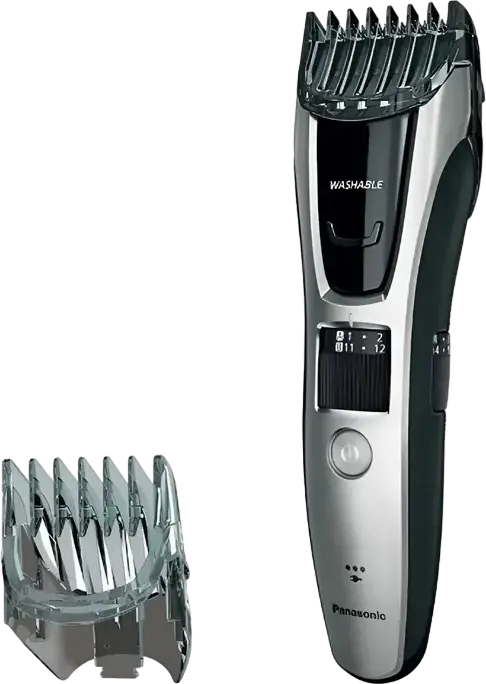 Panasonic ER-GB70 Hair and Beard Trimmer, 26 Length Settings 0.5-25mm, Stainless Steel Blades, Rechargeable, Washable, with Case and Combs