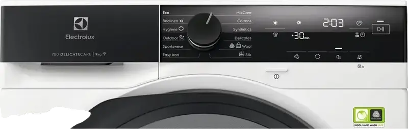 Electrolux EW7D495UCE DelicateCare 700 Heat Pump Tumble Dryer, 9 kg Capacity, Energy Class C, Wi-Fi, MixCare, Inverter Motor, White/Black