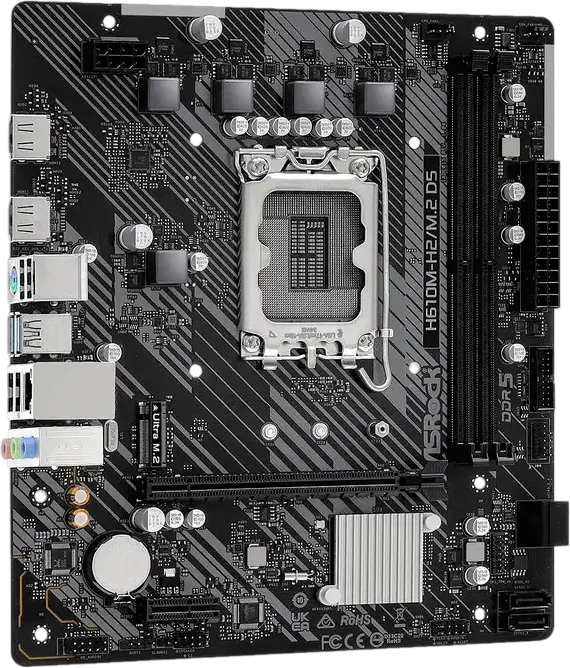 ASRock H610M-H2/M.2 D5 Micro-ATX Motherboard LGA1700 Intel H610 DDR5 5600MHz 96GB Dual Channel PCIe 4.0 Ultra M.2 HDMI 2.1 Gigabit LAN