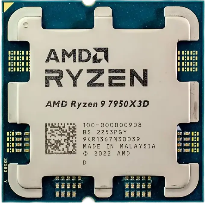 Процессор AMD Ryzen 9 7950X3D Сокет AM5 Zen 4 16 ядер 32 потока 4.2ГГц до 5.7ГГц 128МБ 3D V-Cache DDR5 PCIe 5.0 Версия Tray
