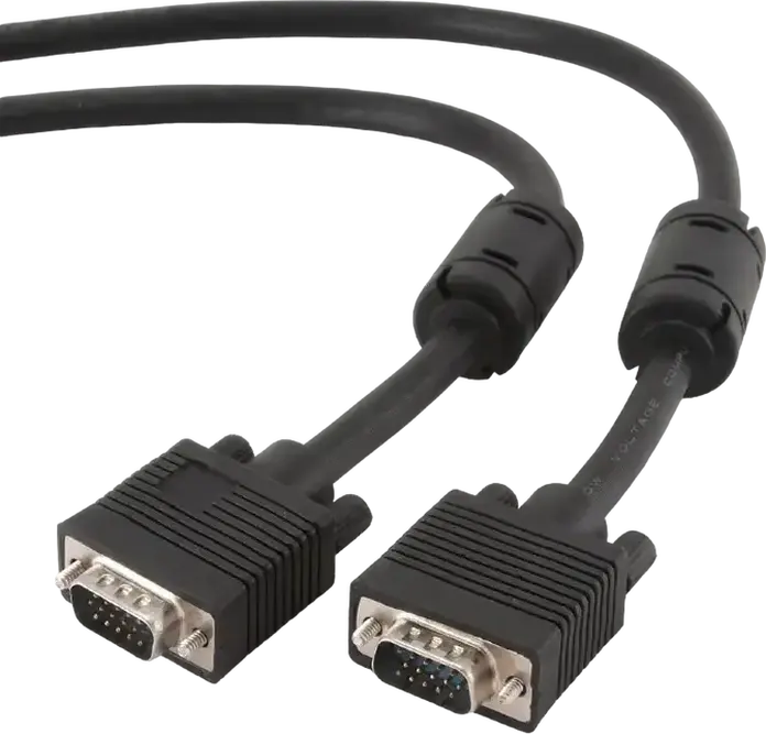 Cablexpert CC-PPVGA-10-B VGA Video Cable 3m Black Gold-plated HD15M to HD15M Dual-shielded 1080p with Ferrite Cores