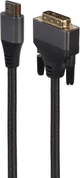 Кабель Cablexpert CC-HDMI-DVI-4K-6 Premium Series HDMI - DVI-I, поддержка 4K UHD @30Hz, позолоченные коннекторы, оплетка из ткани, 1.8м, черный