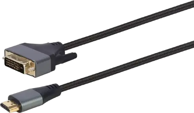 Кабель Cablexpert CC-HDMI-DVI-4K-6 Premium Series HDMI - DVI-I, поддержка 4K UHD @30Hz, позолоченные коннекторы, оплетка из ткани, 1.8м, черный