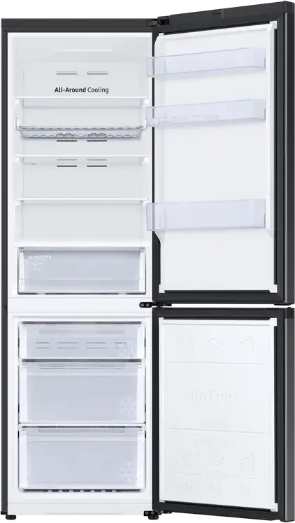 Холодильник Samsung RB34C672DBN отдельно стоящий с нижней морозильной камерой, 344 л, No Frost, Digital Inverter, SpaceMax, SmartThings, черный