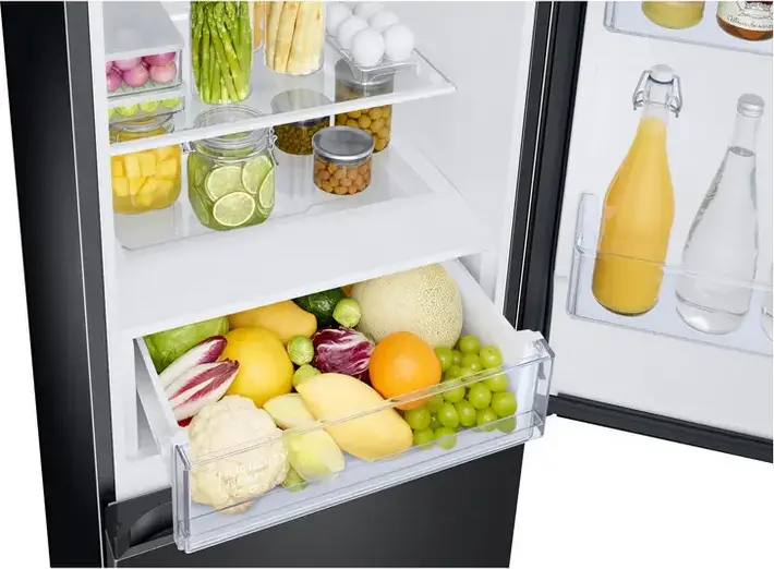 Холодильник Samsung RB34C672DBN отдельно стоящий с нижней морозильной камерой, 344 л, No Frost, Digital Inverter, SpaceMax, SmartThings, черный