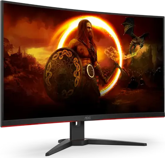AOC C32G2ZE/BK Gaming Monitor 31.5 inch Curved 1500R VA FHD 1920x1080 240Hz 0.5ms MPRT FreeSync Premium HDMI DisplayPort Black/Red