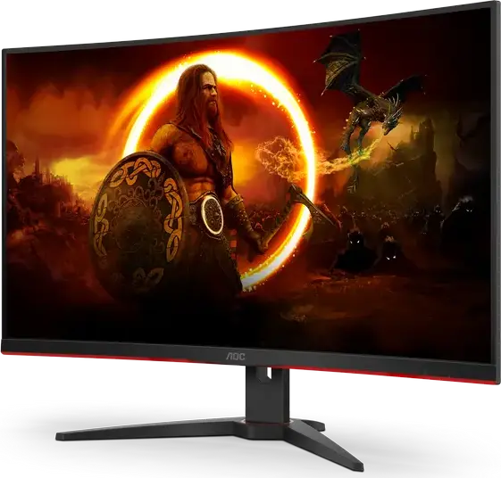 AOC C32G2ZE/BK Gaming Monitor 31.5 inch Curved 1500R VA FHD 1920x1080 240Hz 0.5ms MPRT FreeSync Premium HDMI DisplayPort Black/Red