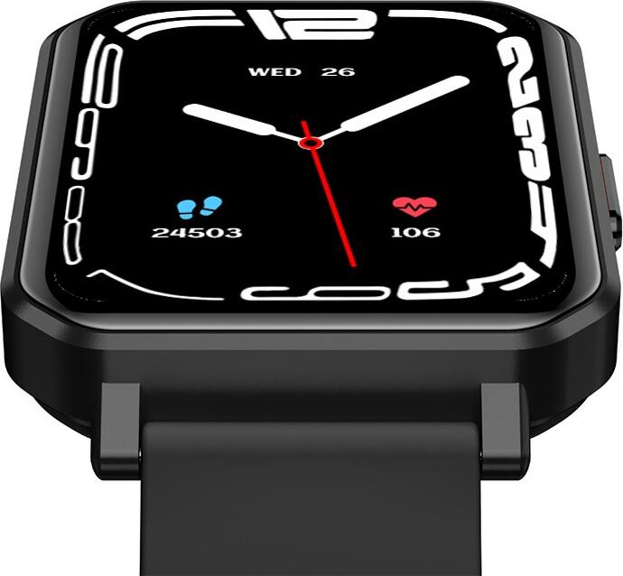 Smartwatch Maxcom FW56 Carbon Pro, Ecran AMOLED HD 1.85 inch, Apeluri Bluetooth, Puls, SpO2, Tensiune Arterială, GPS, IP67, Android & iOS, Negru