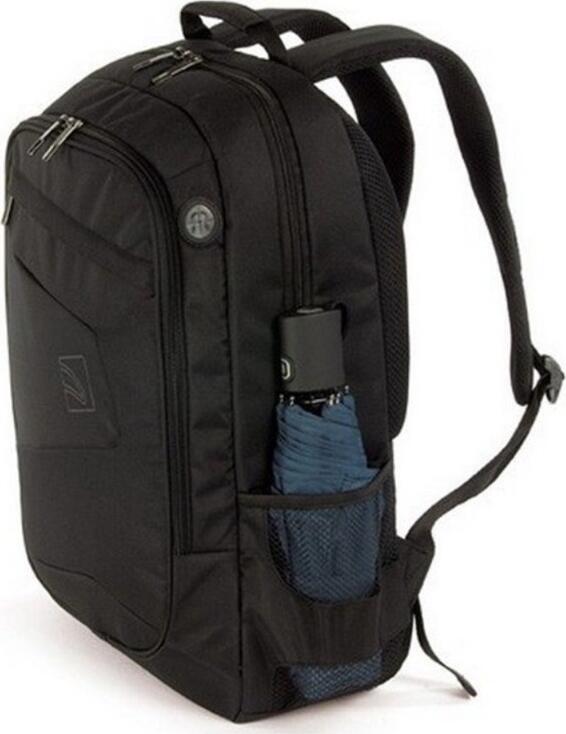 Rucsac Laptop Tucano Lato BKLAS15 pentru Laptopuri de 15.6 inch si MacBook Pro 16, Poliester Reciclat Rezistent la Apa, Curea Trolley, Negru