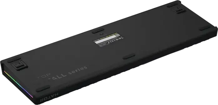 Tastatura Mecanica HATOR Skyfall 100 PRO Wireless Full-size, Conectivitate Tri-mode, Switch-uri Aurum Vanila Silent Linear, Negru/Gri, Baterie 8000mAh, Ecran TFT, RGB