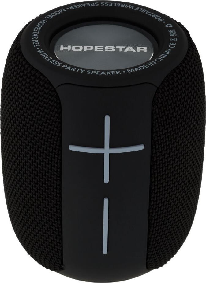 Hopestar P22 Portable Wireless Bass Speaker, 5W Output, Bluetooth v5.0, IPX6 Waterproof, TWS, FM Radio, TF Card, USB, AUX, 1500mAh Battery, Black